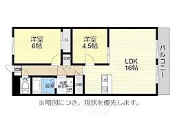 宮崎ビル 2LDKの間取図画像