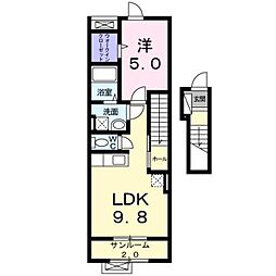 サンドヒル 1LDKの間取図画像