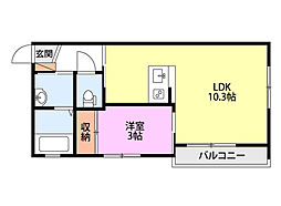 SORA 1LDKの間取図画像