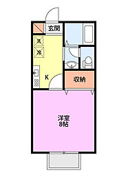 サンパティオあさひ 1Kの間取図画像