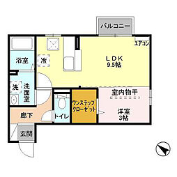 リッツB 1LDKの間取図画像
