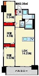 ウイングス門司駅前（仮） 14階3LDKの間取り