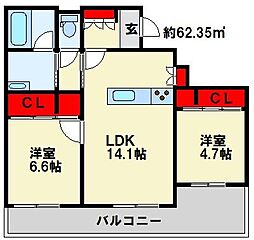 間取図画像 2LDK