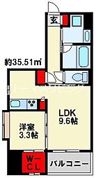 アミュゼ城野 1LDKの間取図画像