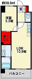 アドバンス128 1LDKの間取図画像