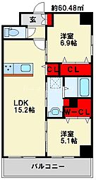 グランシャルール京町 2階