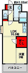 柳町アドレス 1LDKの間取図画像