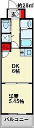 リード大手町 1DKの間取図画像