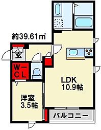 コンコード柳町 1LDKの間取図画像