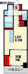 レジェンドコンヤマチ 1LDKの間取図画像