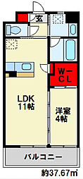 ベレッツァ門司 1LDKの間取図画像