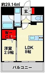グランフォーレ小倉シティタワー 1LDKの間取図画像