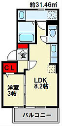シトラスコートぶんごばし 1LDKの間取図画像
