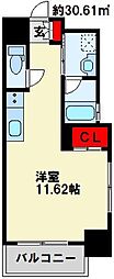 内山足立ビル ワンルームの間取図画像