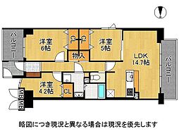 東急ドエル大和八木アネックスC棟 3LDKの間取図画像