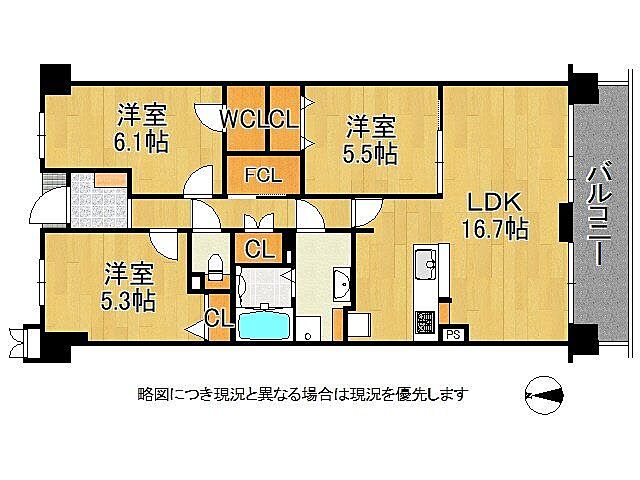 間取り ユニハイム大和郡山　中古マンション 5階/-