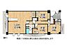間取り：三方角部屋が魅力の3LDKの間取りです
