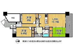 シャリエ大和郡山 3LDKの間取図画像