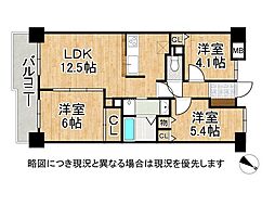 セントポリア生駒B 3LDKの間取図画像