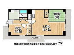 大和高田ハイライフ 2LDKの間取図画像