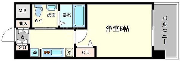 ラクラス阿倍野元町 ｜大阪府大阪市阿倍野区阿倍野元町(賃貸マンション1K・6階・20.31㎡)の写真 その2