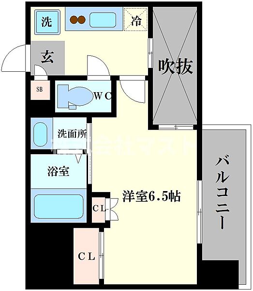 セレニテ難波グランデシュッド 1104｜大阪府大阪市浪速区桜川1丁目(賃貸マンション1K・11階・22.15㎡)の写真 その2