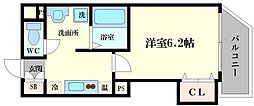 みおつくし岸里III 4階1Kの間取り