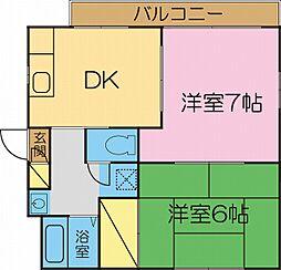 ファーストポート 2DKの間取図画像