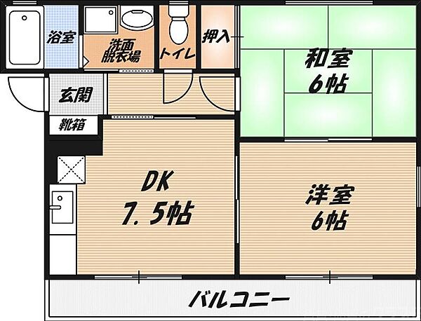 大阪府高槻市春日町(賃貸アパート2DK・1階・43.00㎡)の写真 その2