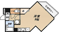 セレーン城跡 2階ワンルームの間取り