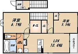 アドバンス1 2LDKの間取図画像