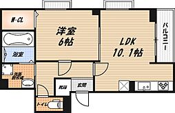 パストラーレ高槻 1LDKの間取図画像