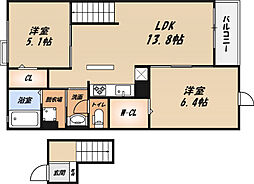 ヴォナールコート 2LDKの間取図画像