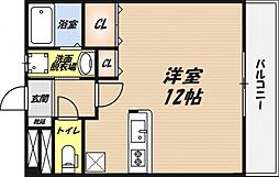 アルシェ上本町 ワンルームの間取図画像