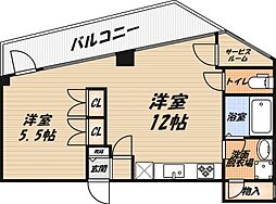 U・Iビル 1LDKの間取図画像
