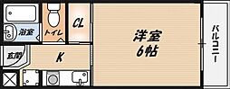 光栄ハイツ 1Kの間取図画像