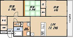 レクエルド藤 3LDKの間取図画像