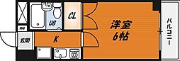 ハイツオーキタ土橋 1Kの間取図画像