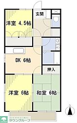 グリーンヒル見谷Ａ棟 2階3DKの間取り