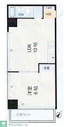 西武新宿線 新狭山駅 徒歩5分の賃貸マンション 2階1LDKの間取り