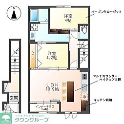 サングリーン 2階2LDKの間取り