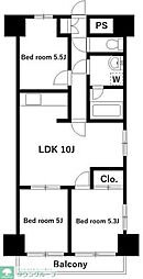 ハイデンスタニグチ 3階3LDKの間取り