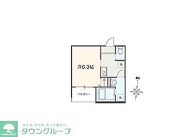 MELLAS元加治 1Kの間取図画像