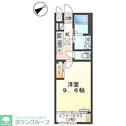 ベル　フルール 2階1Kの間取り