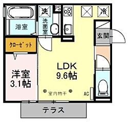 ソフィア 3階1LDKの間取り