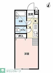 西武池袋線 所沢駅 徒歩11分の賃貸アパート 1階ワンルームの間取り