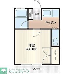 ストーンズモロ 1Kの間取図画像