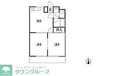 フラワーハイム 2DKの間取図画像