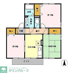 セントポーリア 3DKの間取図画像