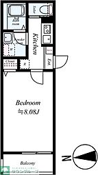 GRADUS所沢 1Kの間取図画像